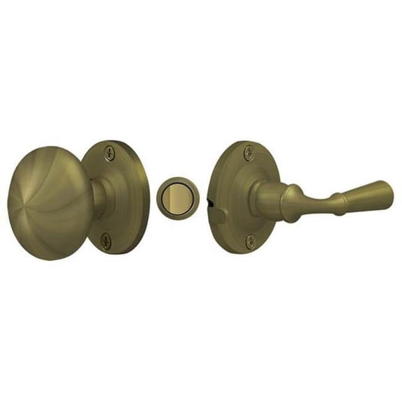 Round Tubular Lock Storm Door Latch - Antique Brass