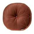 thumbnail image 1 of Round Tufted Burnt Orange Velvet Floor Pillow, 1 of 1