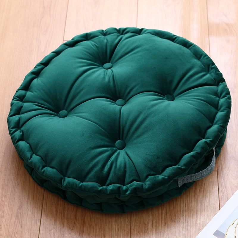Round Tufted Velvet Floor Cushion, Round Thick Seating Cushion with ...