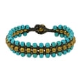 thumbnail image 1 of Round Turquoise Harmony Brass BeadsToggle Bracelet, 1 of 5