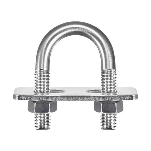 Round U-Bolts, 1 Pack 24mm Inner Width 49mm Length M8 W Nuts Washers and Plates