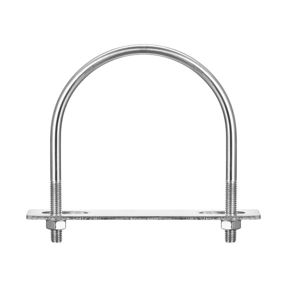 Round U-Bolts 2 Sets 104mm(4.09") Inner Width 130mm Length M8 304 Stainless Steel with Nuts Washers and Plates