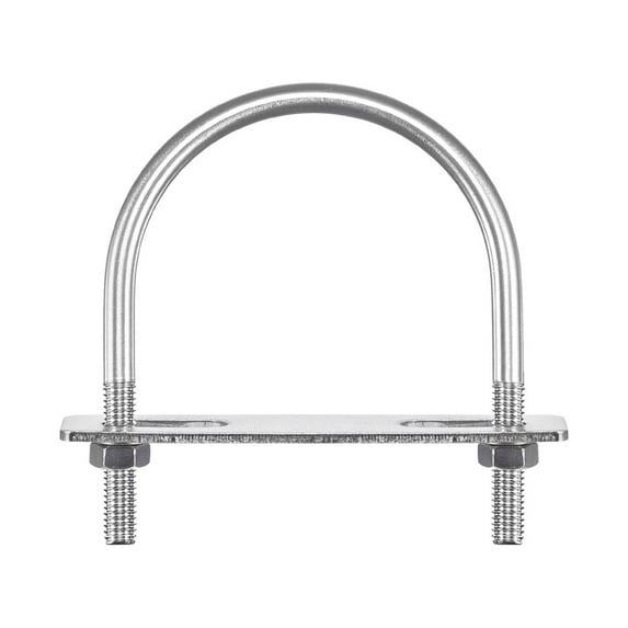 Round U-Bolts 2 Sets 78mm(3.07") Inner Width 103mm Length M8 304 Stainless Steel with Nuts Washers and Plates
