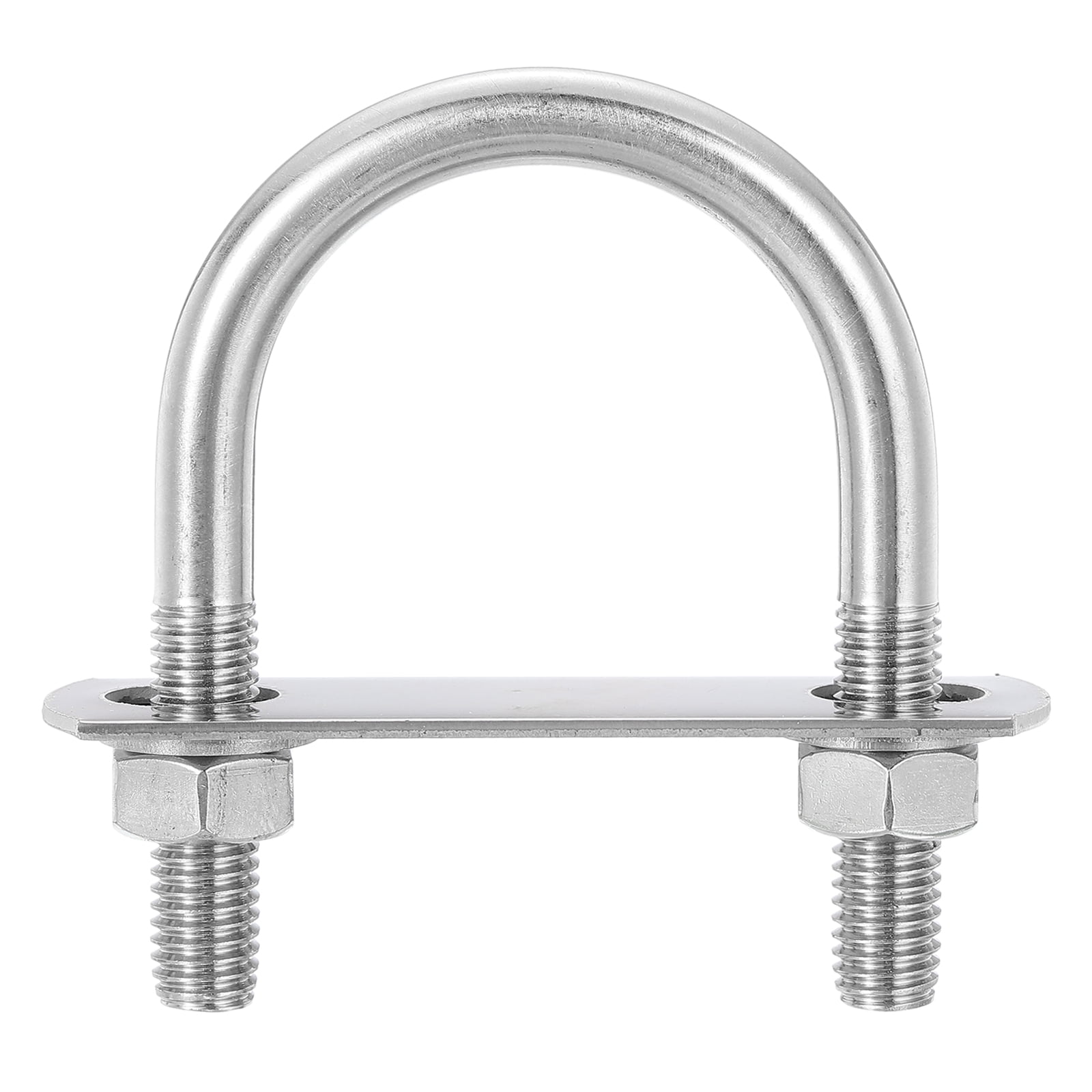 Round U-Bolts, 4 Sets 45mm(1.77") Inner Width 76mm Length M10 304 Stainless Steel U Clamp Bolt with Nuts and Plates