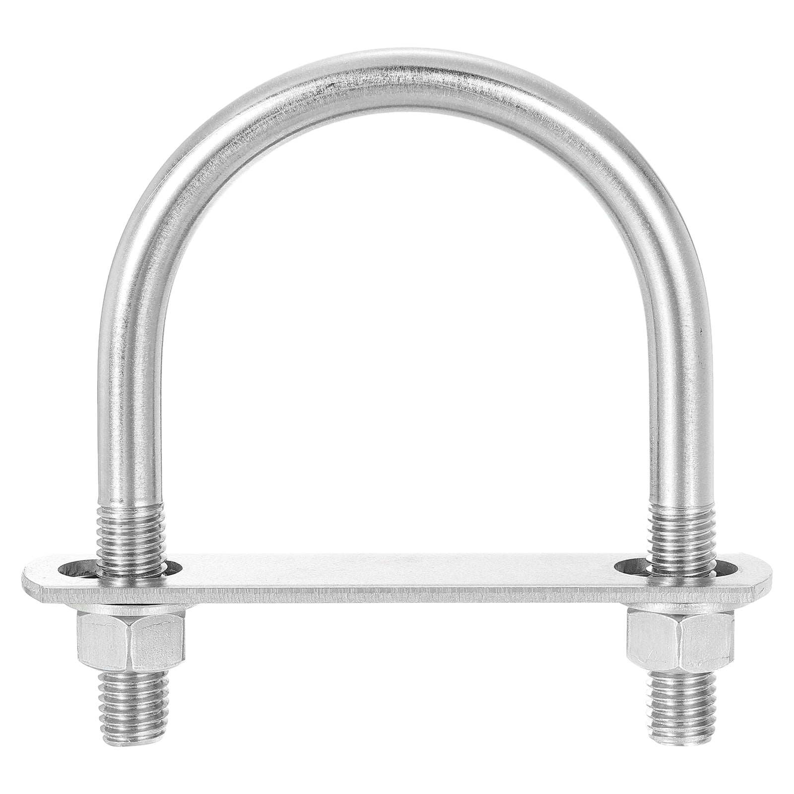 Round U-Bolts, 4 Sets 89mm(3.5") Inner Width 127mm Length M12 304 Stainless Steel U Clamp Bolt with Nuts and Plates