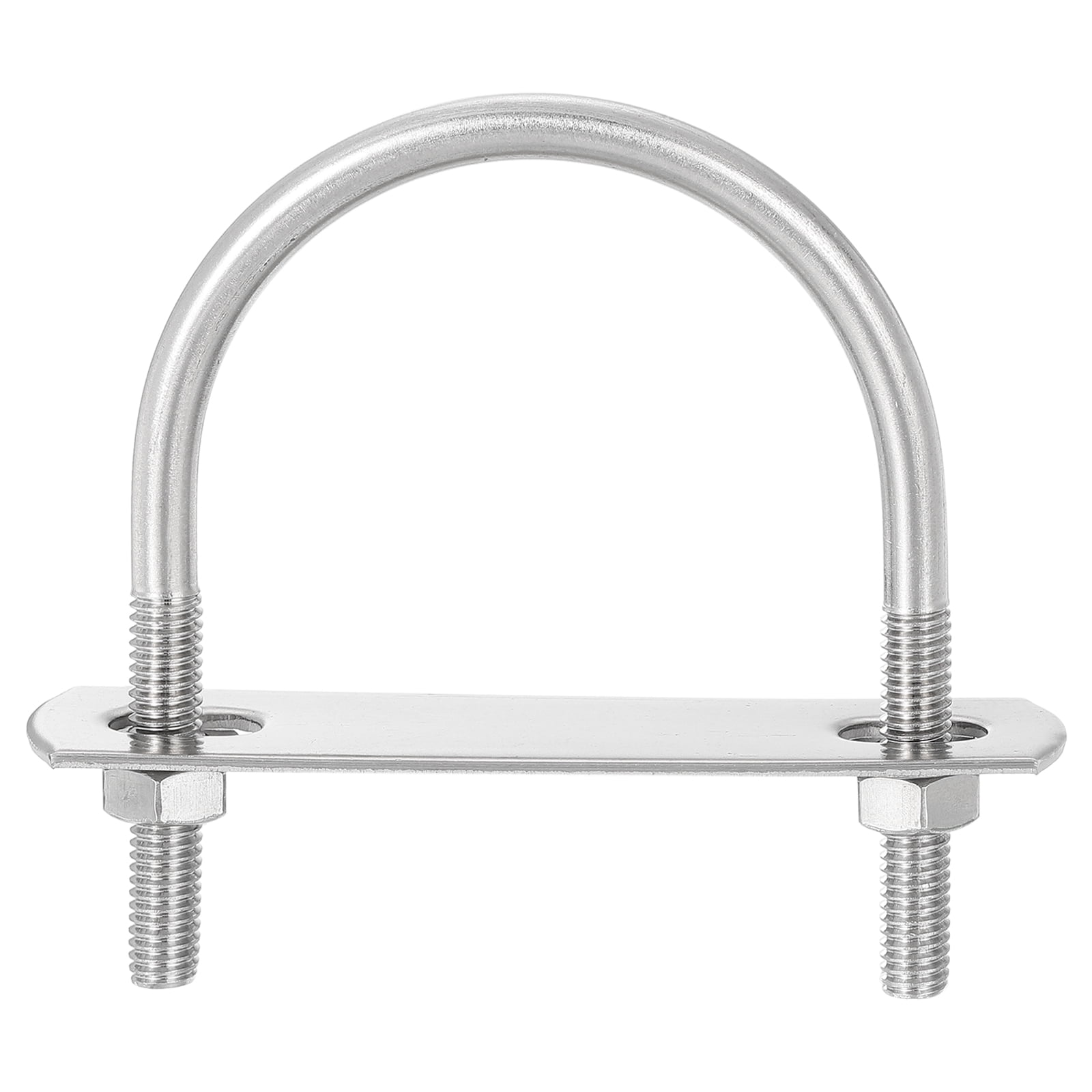 Round U-Bolts, 6 Sets 51mm(2.01") Inner Width 71mm Length M6 304 Stainless Steel U Clamp Bolt with Nuts and Plates