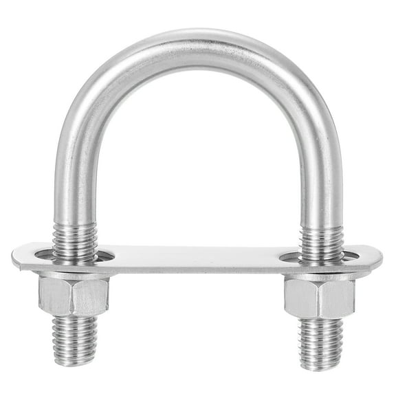 Round U-Bolts, 8 Sets 49mm(1.93") Inner Width 84mm Length M12 304 Stainless Steel U Clamp Bolt with Nuts and Plates