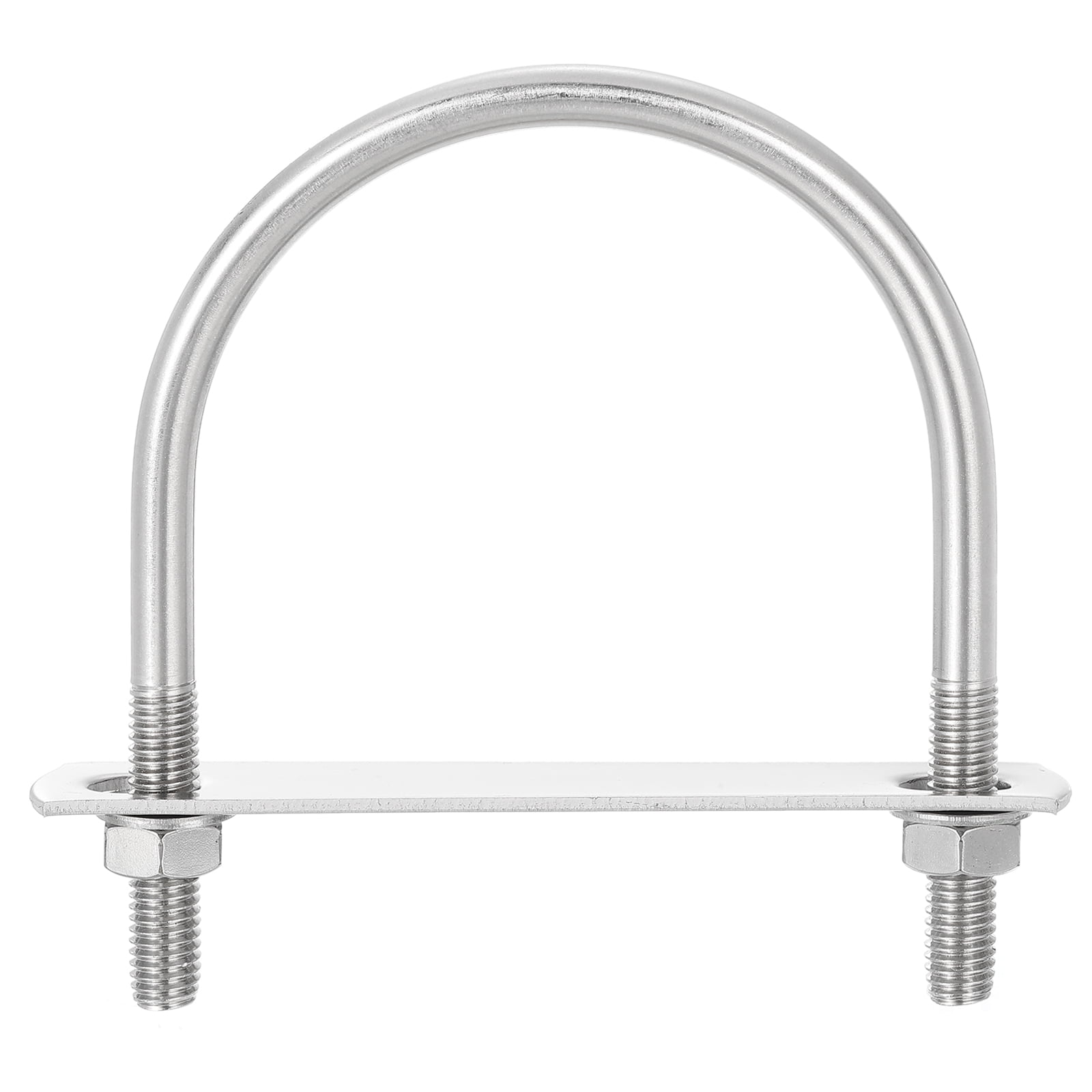 Round U-Bolts, 8 Sets 90mm(3.54") Inner Width 115mm Length M8 304 Stainless Steel U Clamp Bolt with Nuts and Plates