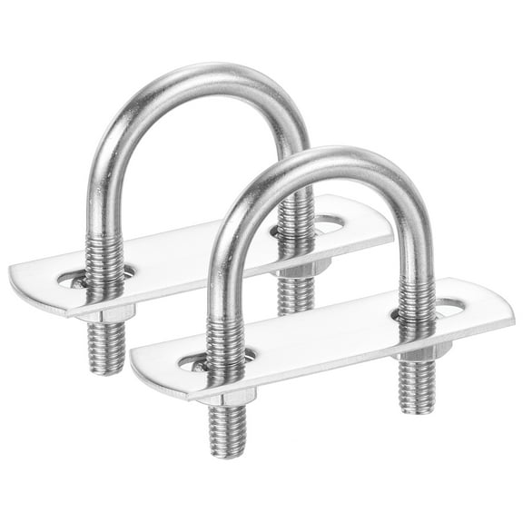 Round U-Bolts with Nut Plate Washer Stainless Steel Round Bend U-Bolts for Boat Trailer Axle Sailboat M10x56x25