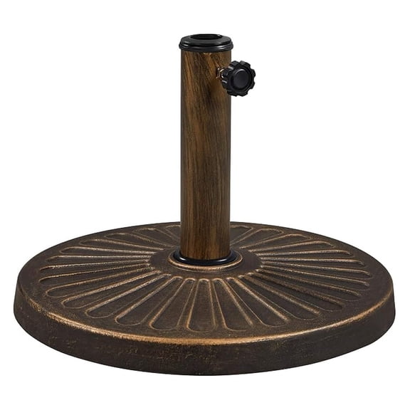 Round Umbrella Base 18'' Heavy Duty Outdoor Umbrella Stand for Patio, Outdoor, Garden, Lawn - Bronze