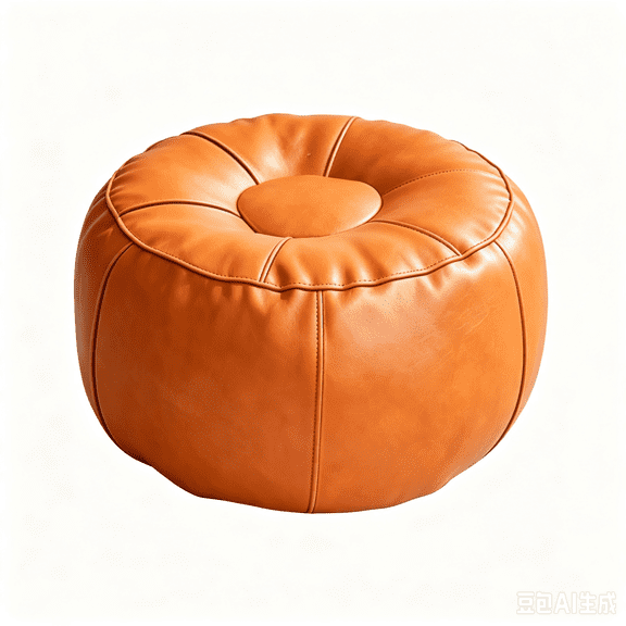 Round Unfilled Storage Ottoman Pouf, PU Leather Footrest, Multi-Color Options for Living Room Bedroom