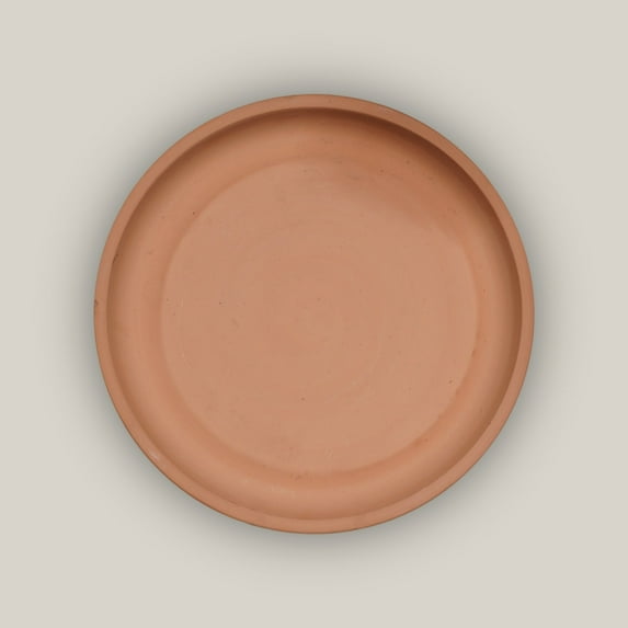 Round | Unglazed Ceramic Plant Saucer | High Fired Ecofriendly Clay - Sizes 8"-24" - FREE SHIPPING (9.5"W, Unglazed)