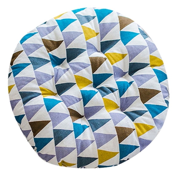 Round Upholstered Seat Cushion, Soft Padded Office, Home & Car Chair Pad with Durable Fabric, Comfortable Support, Machine Washable, Non-Slip Strap