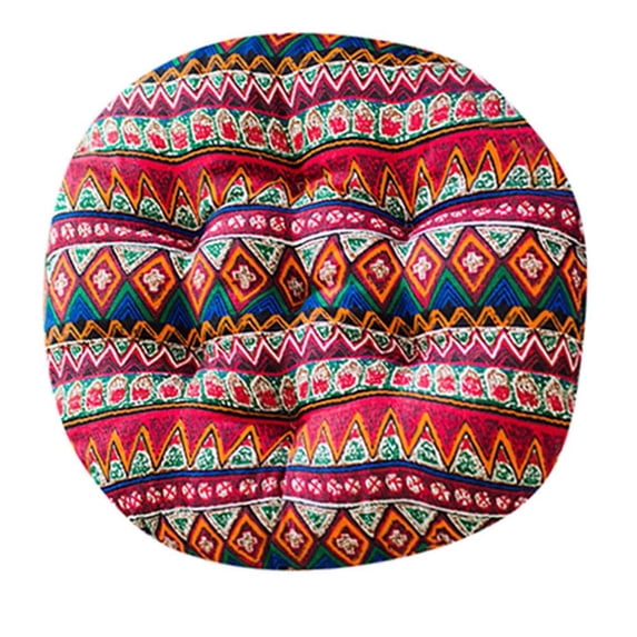 Round Upholstered Seat Cushion, Soft Padded Office, Home & Car Chair Pad with Durable Fabric, Comfortable Support, Machine Washable, Non-Slip Strap