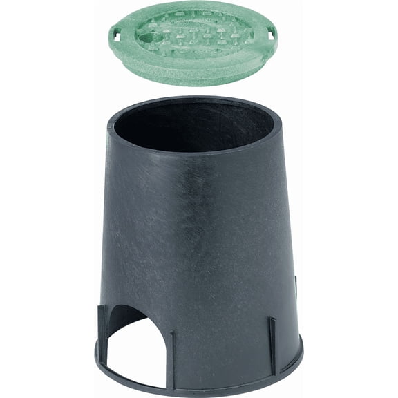 Round Valve Box with Cover - Single Pack Home & Garage Storage, Stackable Design