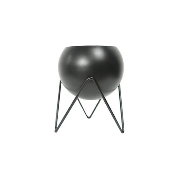 Round Vase Planter with Potted Plant Stand Modern Metal Flower Pot Plants Rack