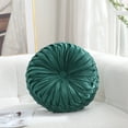 thumbnail image 1 of Round Velvet Decorative Pillow for Couch 15-Inch (Green), 1 of 7