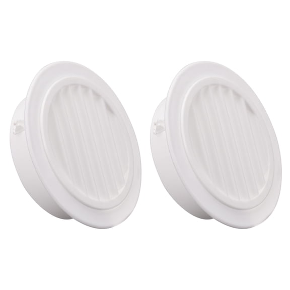 Round Vent Cover, PP Plastic Detachable Air Vent Exhaust Louver for 4" - 4.3" Dia Hole 2pcs