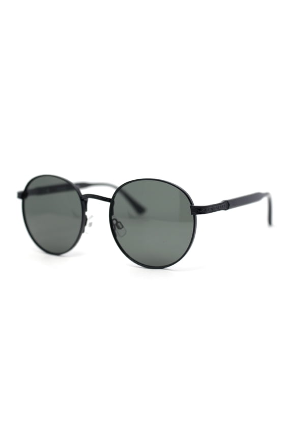 Round Victorian Metal Engraved Rim Hipster Boho Fashion Sunglasses Black - Green
