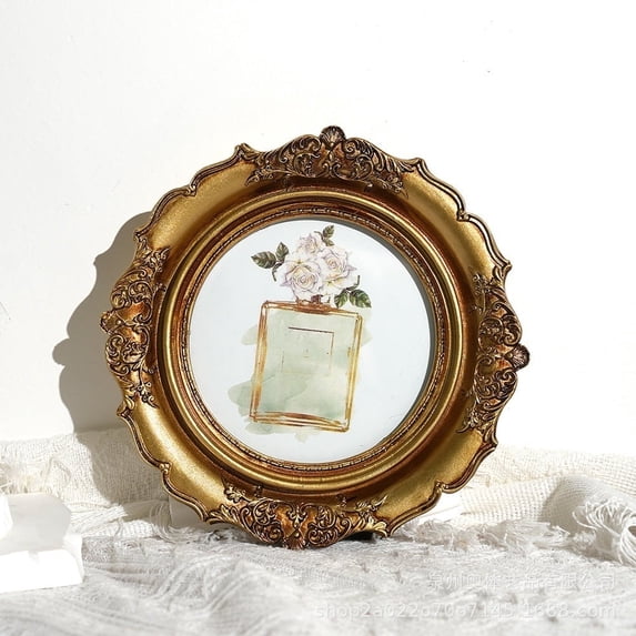 Round Vintage Picture Frames 5x5 Pink