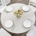 thumbnail image 1 of Round Vinyl Fitted Tablecloth with Flannel Backing Elastic Edge Design Table Cover Waterproof Oil-Proof Plastic Table Cloth Stain-Resistant Wipeable for 45"-52" Round, 1 of 6