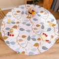 thumbnail image 1 of Round Vinyl Fitted Tablecloth with Flannel Backing Elastic Edge Design Table Cover Waterproof Oil-Proof Plastic Table Cloth Stain-Resistant Wipeable for 45"-52" Round, 1 of 5