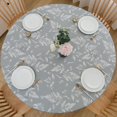 thumbnail image 1 of Round Vinyl Fitted Tablecloth with Flannel Backing Elastic Edge Plastic Table Cover Waterproof Table Cloth Stain-Resistant Wipeable for 36"-44" Round Table, 1 of 6