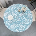 thumbnail image 1 of Round Vinyl Fitted Tablecloth with Flannel Backing Elastic Table Cloth Waterproof Oil-Proof Plastic Cover- Fits Tables up to 36" - 44" Diameter, 1 of 6