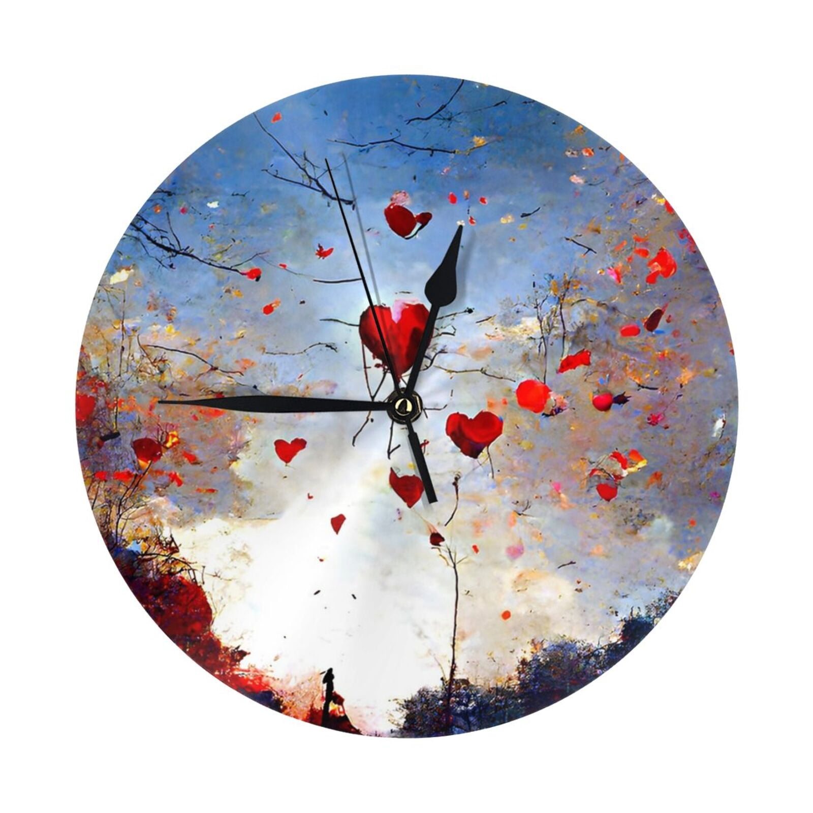 Round Wall Clock Balloons Storm Printed Decorative & Creative Dual ...