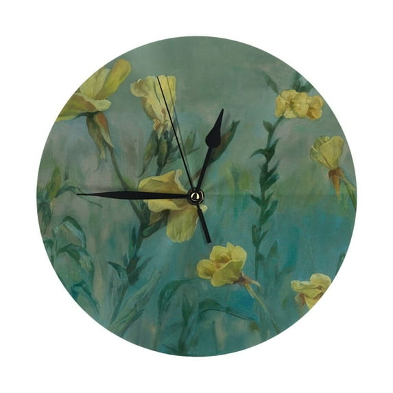 Round Wall Clock Buttercup Flower Field Printed Decorative & Creative Dual-Purpose Clocks Battery Operated For Home/Office/Classroom/School Clock