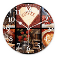 thumbnail image 1 of Round Wall Clock,Collage Of Coffee Images With Heart And Coffee Beans,Silent Non-Ticking Wall Clock Decor for Home Office Kitchen Living Room Bedroom(10inch), 1 of 4