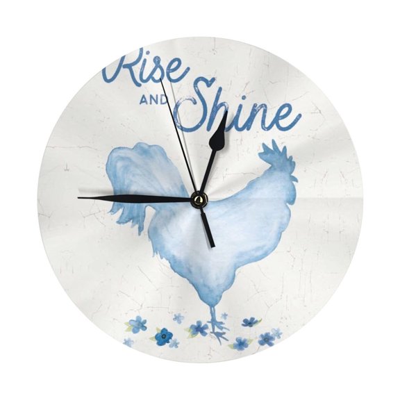 Round Wall Clock Country Cottage Field Printed Decorative & Creative Dual-Purpose Clocks Battery Operated For Home/Office/Classroom/School Clock
