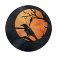 thumbnail image 1 of Round Wall Clock A Crow In Front Of A Full Orange Moon Printed Decorative & Creative Dual-Purpose Clocks Battery Operated For Home/Office/Classroom/School Clock, 1 of 7