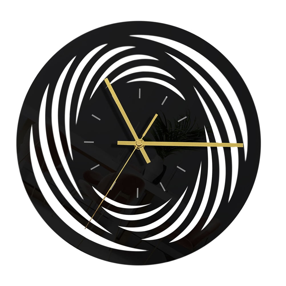 Round Wall Clock Mute Hanging Acrylic Ships Without Battery Decorative