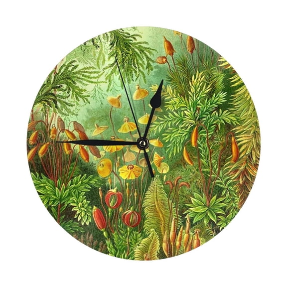 Round Wall Clock Plants Printed Decorative & Creative Dual-Purpose Clocks Battery Operated For Home/Office/Classroom/School Clock