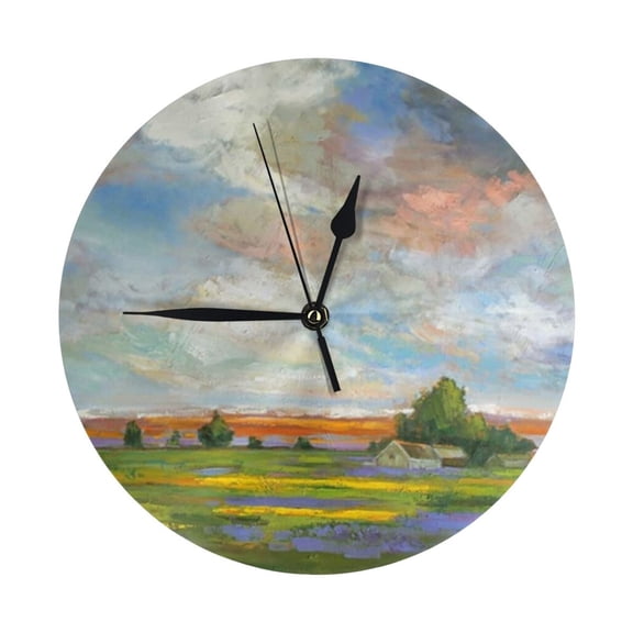Round Wall Clock Spring View Printed Decorative & Creative Dual-Purpose Clocks Battery Operated For Home/Office/Classroom/School Clock