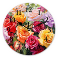 thumbnail image 1 of Round Wall Clock,Vibrant Painting Of Roses In Various Colors ,Silent Non-Ticking Wall Clock Decor for Home Office Kitchen Living Room Bedroom(10inch), 1 of 4