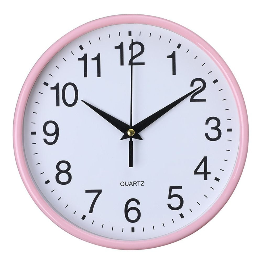 Retro Large Silent Sweep Modern Decoration Nordic Brief Home Bedroom 8inch 20cm Quartz Clock Round Wall Clock PINK - Walmart.com