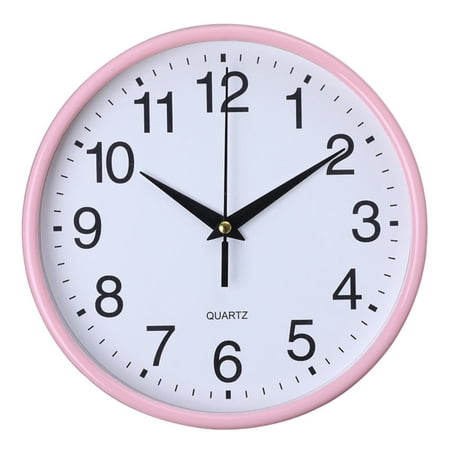 Retro Large Silent Sweep Modern Decoration Nordic Brief Home Bedroom 8inch 20cm Quartz Clock Round Wall Clock PINK