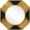 thumbnail image 1 of Round Wall Mirror on Gold Foiled Octagon with Curled Metal Frame, 1 of 12
