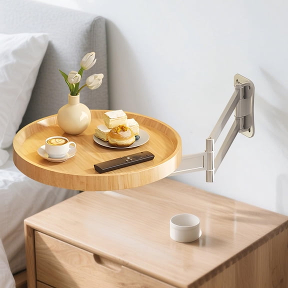 Round Wall-Mounted Folding Table for Small Spaces, 11.8" Diameter
