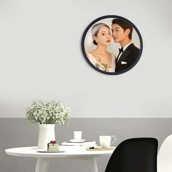 Round Wall Photo Frame, Large 16.1-inch Round Photo Holder