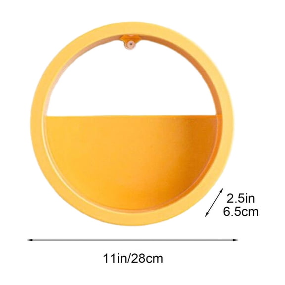 Round Wall Planter 11x11 Inch Yellow Hanging Pot with Drainage for Plants Home Decor Indoor Gardening