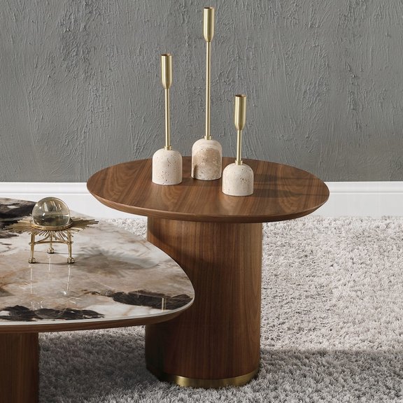 Round Walnut Pedestal Table For Small Spaces - Maximizes Function And Style Bedrooms Enhances Ambiance Storage