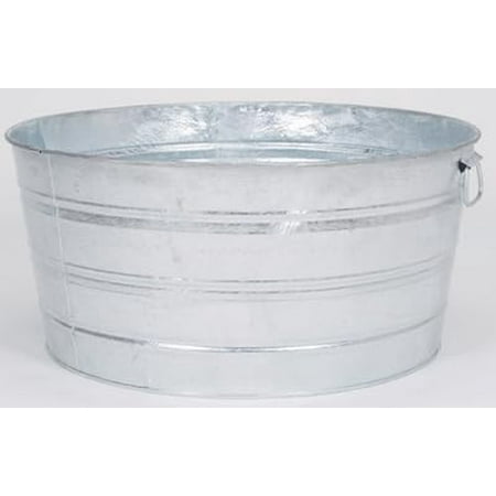 Round Wash Tub - Galvanized, 13.75 Gallon