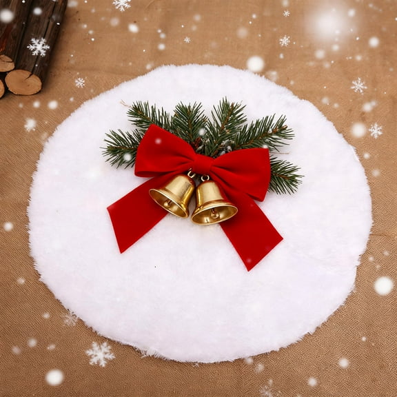 Round Washable Area Rug, White Christmas Decorative Carpet for Living Room and Bedroom, Soft Circular Floor Mat for Indoor Styling, Stylish Plush Surface for Home Interior Design, by UKHCCC