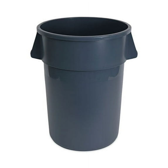 Round Waste Receptacle, Plastic, 44 Gal, Gray | Bundle of 10 Each