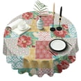 thumbnail image 1 of Round Waterproof Pioneer Tablecloth Reusable Washable Weight Fabric Table Covers for Restaurant,Picnic,Indoor and Outdoor Dining 60 Inch X 60 Inch, 1 of 6