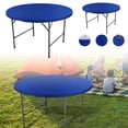 thumbnail image 1 of Round Waterproof Table Cover 47.24 Inch Elastic Polyester Fitted Tablecloth Washable Durable Table Cloth for Kitchen Restaurant Outdoor Picnic, 1 of 6