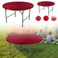 thumbnail image 1 of Round Waterproof Table Cover 60 Inch Elastic Polyester Fitted Tablecloth Washable Durable Table Cloth for Kitchen Restaurant Outdoor Picnic, 1 of 6